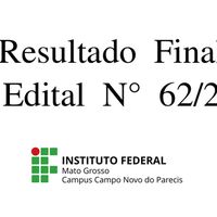Resultado Final -  Edital Nº 62/2019