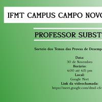 Professor substituto — Edital Nº 113/2021 - Sorteio dos temas das provas de desempenho didático