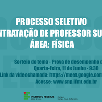 Professor substituto — Edital Nº 132/2025 - Sorteio do tema das provas de desempenho didático